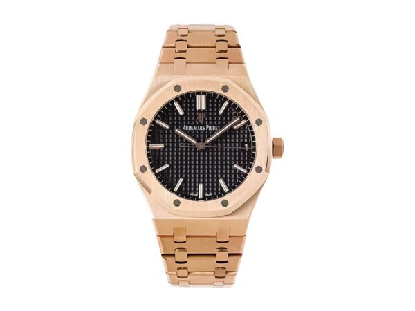 Royal Oak Pink Gold with Black Dial (41mm) – 15500