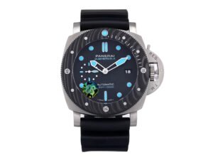 Luminor Submersible 47 3 Days Automatic ‘BMG-Tech’ Titanium Case with Forged Carbon Bezel, Black Dial and Black Strap (47mm)