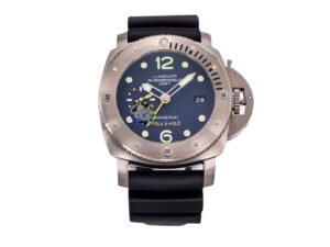 Luminor Submersible 1950 3 Days GMT Automatic Titanio ‘Pole 2 Pole’ Titanium Case with Blue Dial and Black Strap (47mm)