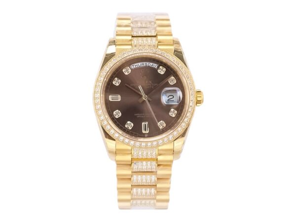Day-Date 36 Yellow Gold ‘President’ with Diamond Chocolate Dial and Diamond Bezel