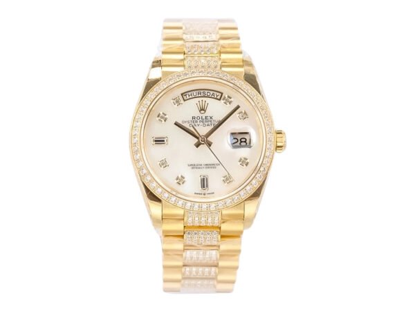 Day-Date 36 Yellow Gold ‘President’ with Diamond Mother of Pearl Dial and Diamond Bezel