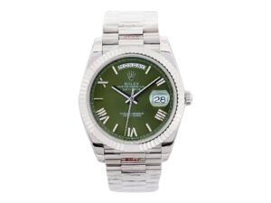 Day-Date 40 White Gold ‘President’ with Green Dial (Roman Numerals) and Fluted Bezel