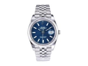 Datejust 41 Stainless Steel on Jubilee with Fluted Motif Blue Dial and Fluted Bezel