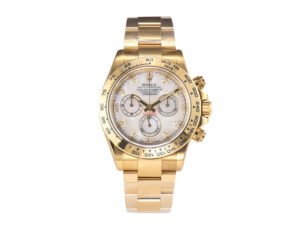 Cosmograph Daytona Yellow Gold Oysterflex with White Mother of Pearl Dial