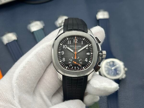 Patek Philippe Aquanaut 5968A-0001 42mm White Gold Black Rubber Strap Arabic Numerals Black Dial
