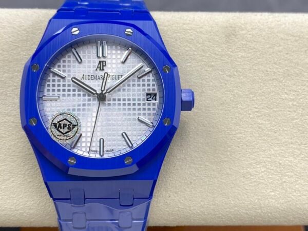 Audemars Piguet Royal Oak 15500 Full Blue Ceramic Silver Dial