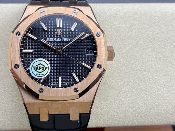 Audemars Piguet Royal Oak Selfwinding 41mm 15400 Rose Gold Rubber Strap Black Dial