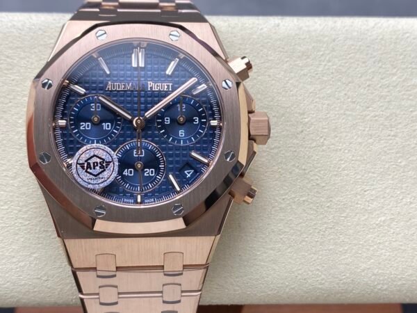 Audemars Piguet Royal Oak Chronograph 26240OR.OO.1320OR.01 41mm Full Rose Gold Blue Dial