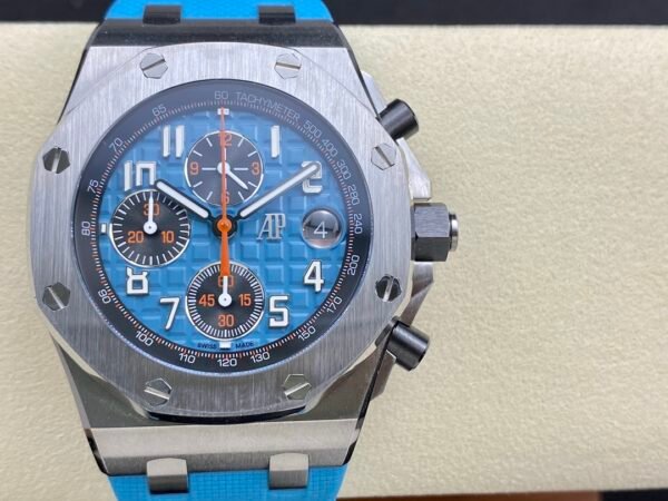 Audemars Piguet Royal Oak Offshore 26238ST.OO.A340CA.01 42mm Steel Blue Rubber Strap Arabic Numerals Blue Dial