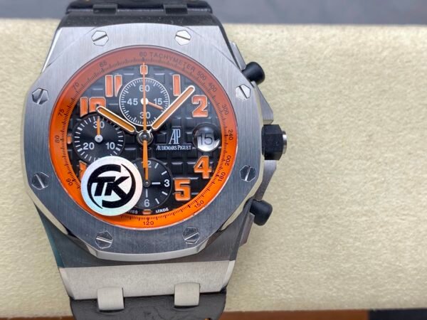 Audemars Piguet Royal Oak Offshore Chronograph Volcano 26170ST.OO.D101CR.01 42mm Steel Leather Strap Orange Arabic Numerals Black Dial