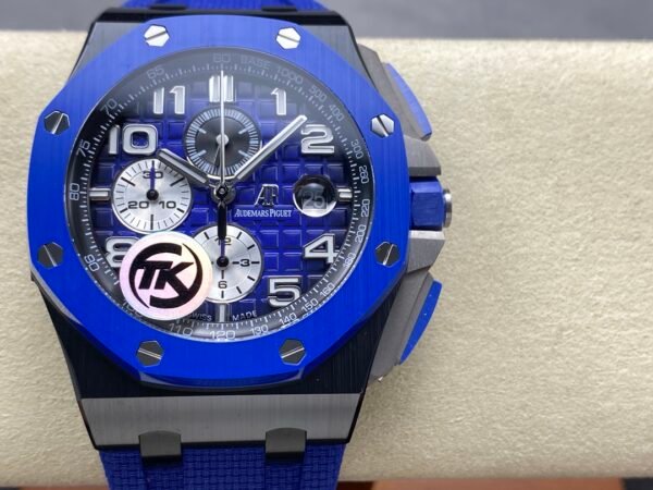 Audemars Piguet Royal Oak Offshore Chronograph 26405CE.OO.A030CA.01 44mm Ceramic Rubber Strap Arabic Numerals Blue Dial
