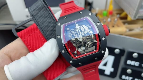 Richard Mille RM 055 42.7mm Full Black Ceramic Rubber Strap Skeletonized Black Dial