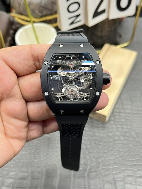 EUR Factory Richard Mille Tourbillon RM 027 40mm Titanium Rubber Strap Skeletonized Dial