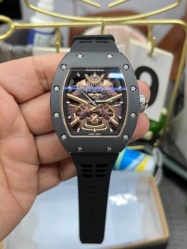 YS Factory Richard Mille Darth Vader Watch RM47 43mm Carbon Fiber Rubber Strap Skeletonized Dial