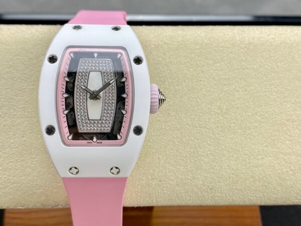 BBA Factory Richard Mille RM07 31.4mm Titanium&Carbon Fiber Pink Rubber Strap Skeletonized Pink Dial